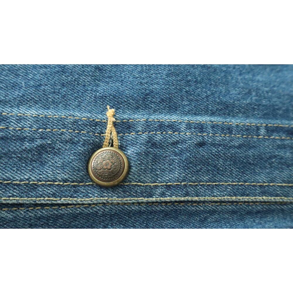 Vintage 90s Y2K Carole Little Sport Button Front Denim Midi Skirt Long Womens 8 - Picture 3 of 8